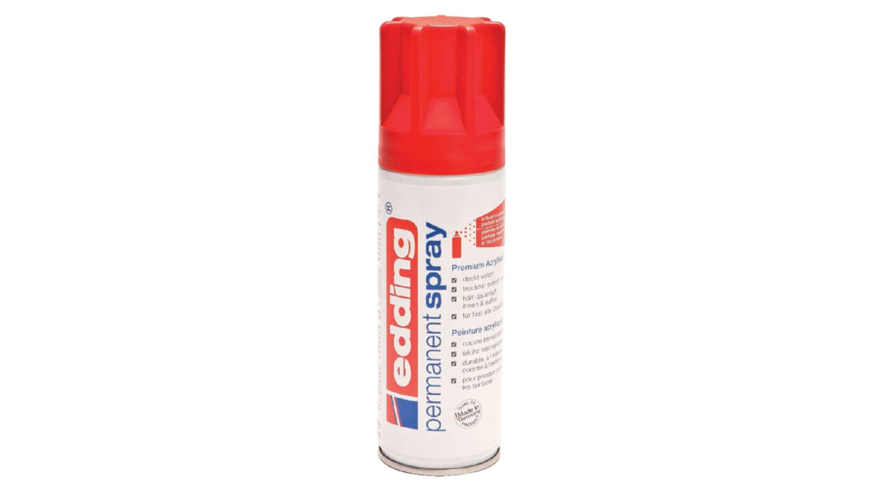 Verfspuitbus edding 5200 permanent spray mat verkeersrood