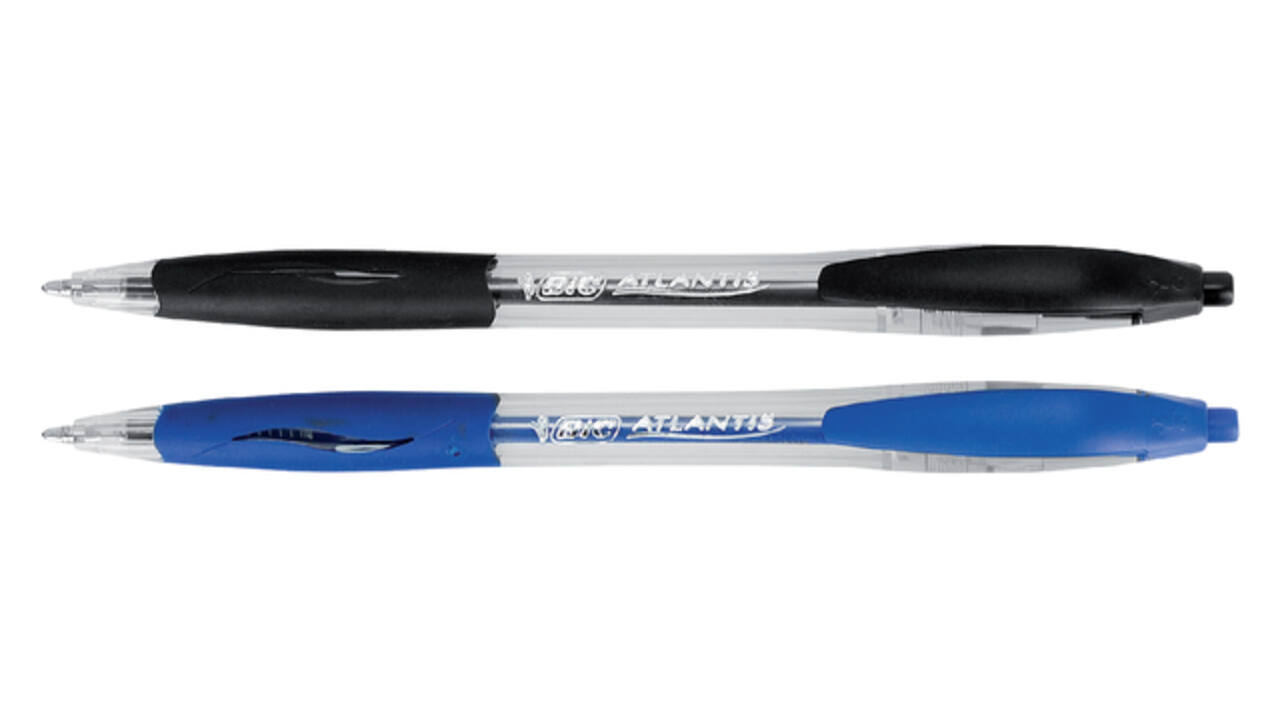 Balpen Bic Atlantis classic grip clic M zwart valuepack 30+6 gratis