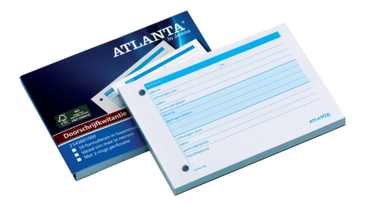 Kwitantieboekje Djois Atlanta A6 doorschrijf 50x2vel