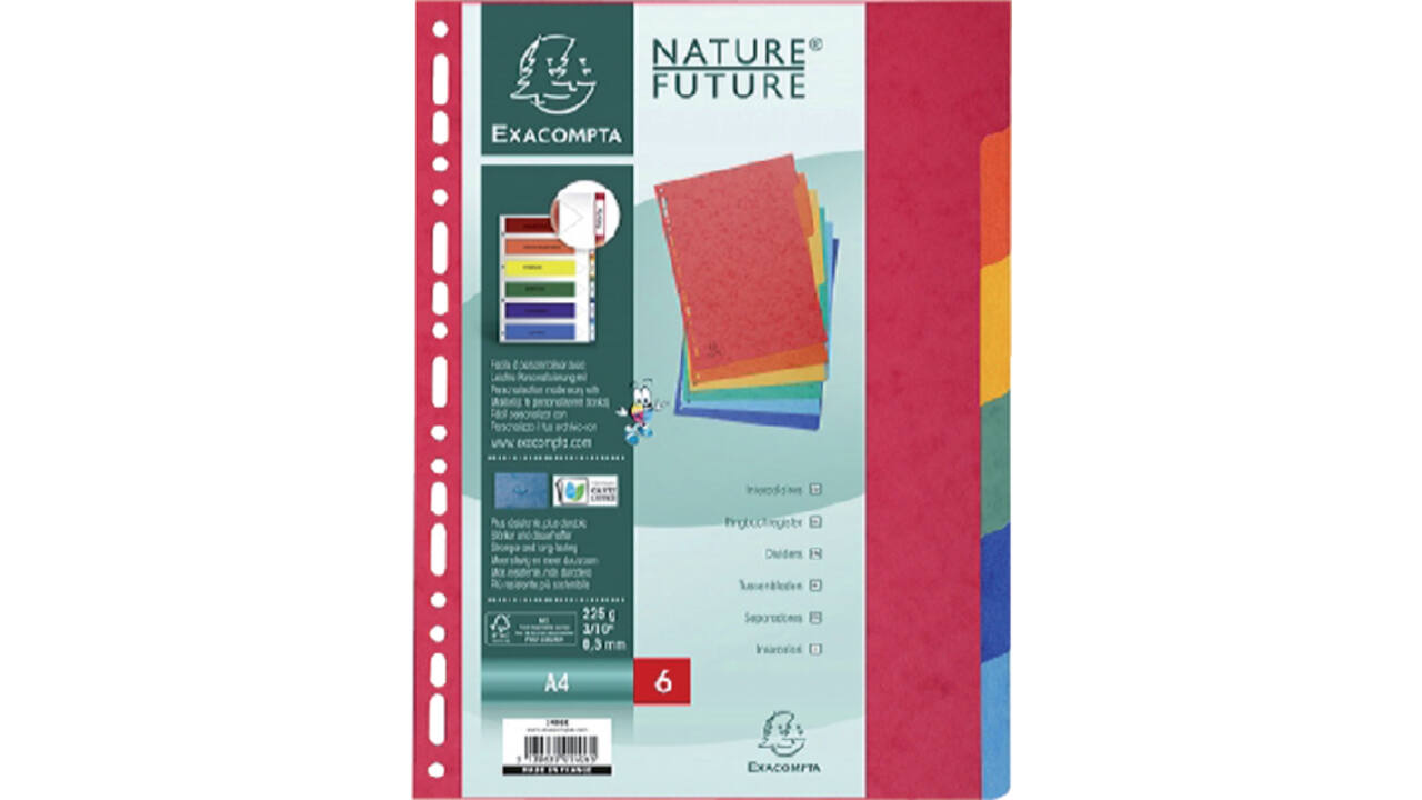 Tabbladen Exacompta 225x297mm 11-gaats 6-delig glanskarton
