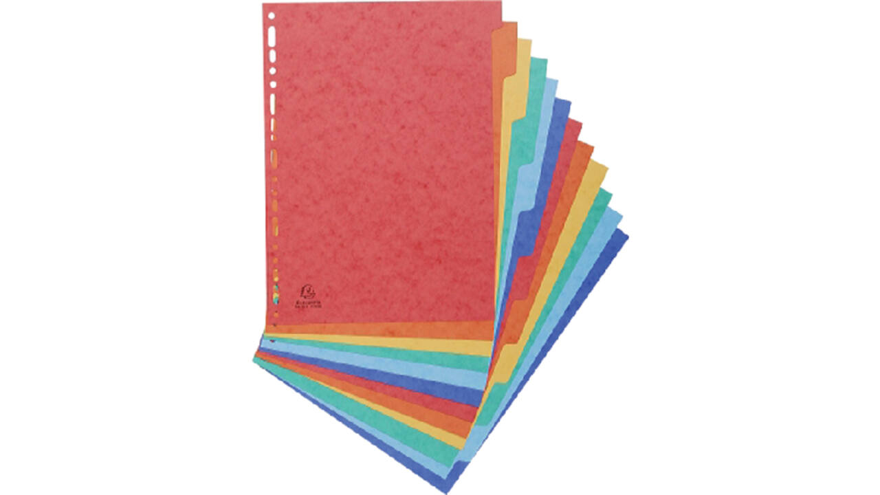 Tabbladen Exacompta 225x297mm 11-gaats 12-delig glanskarton