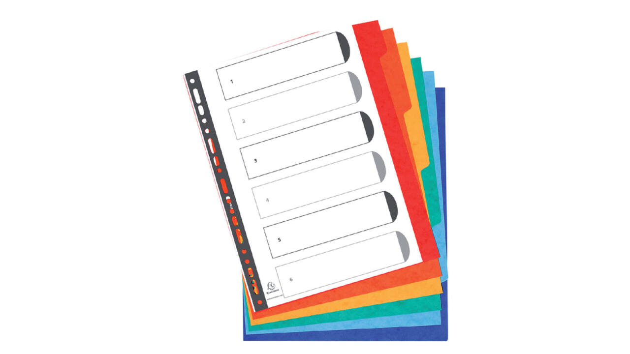 Tabbladen Exacompta 11-gaats extra breed 6-delig karton