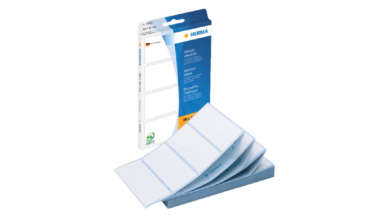 Etiket HERMA adres 4300 88x35mm zig-zag 250 stuks