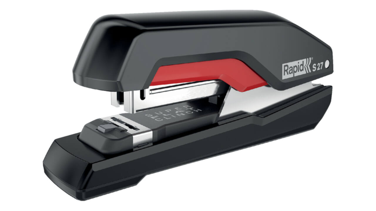 Bureaunietmachine Rapid Supreme half-strip s27 30 vel zwart/rood
