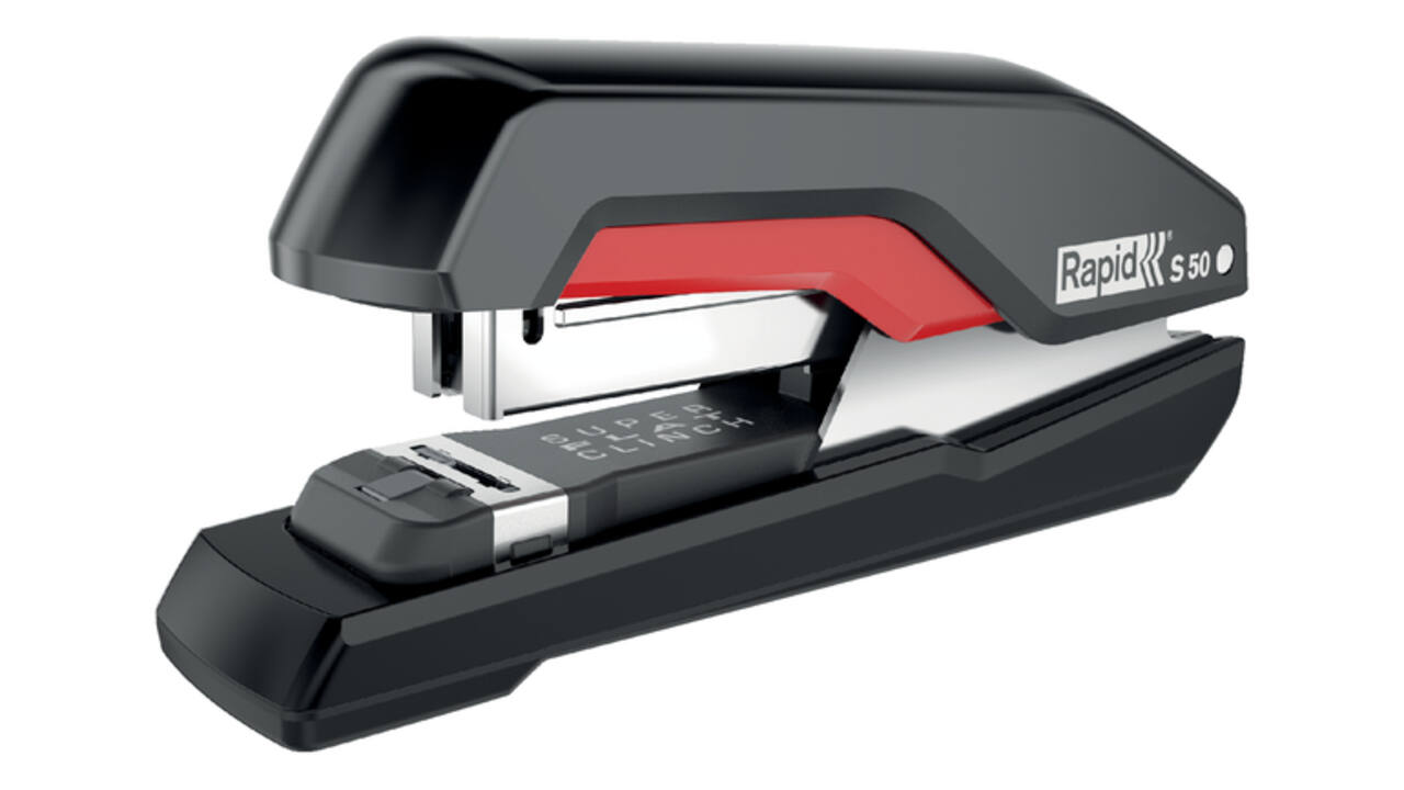Bureaunietmachine Rapid Supreme fullstrip S50 50 vel zwart/rood