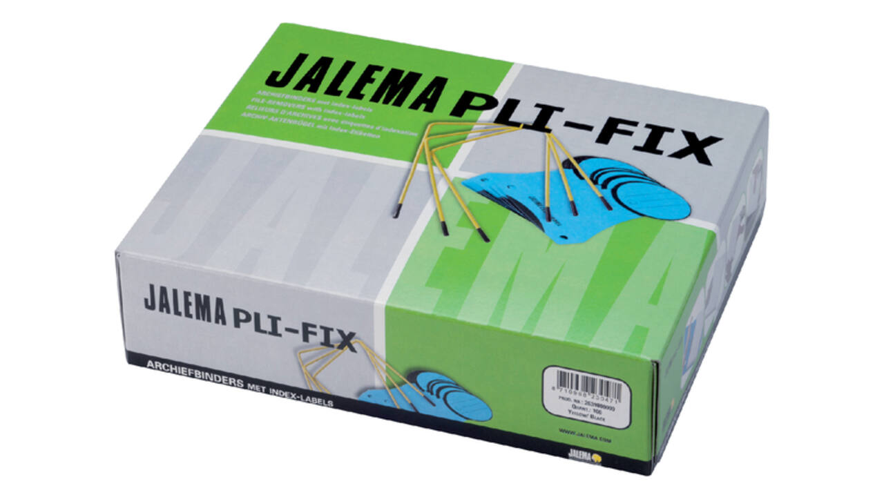 Archiefbinder JalemaClip Pli-fix geel 100 stuks