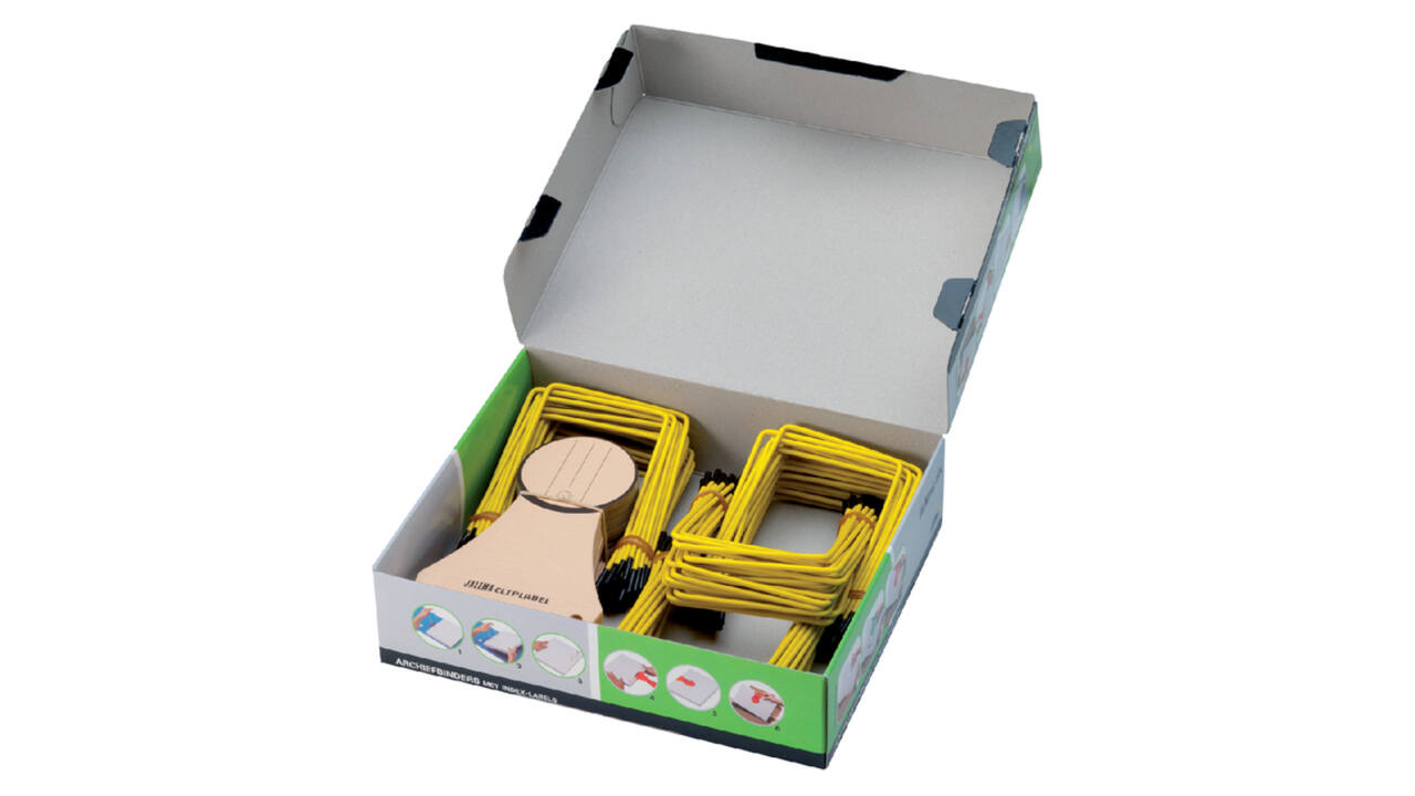 Archiefbinder JalemaClip Pli-fix geel 100 stuks