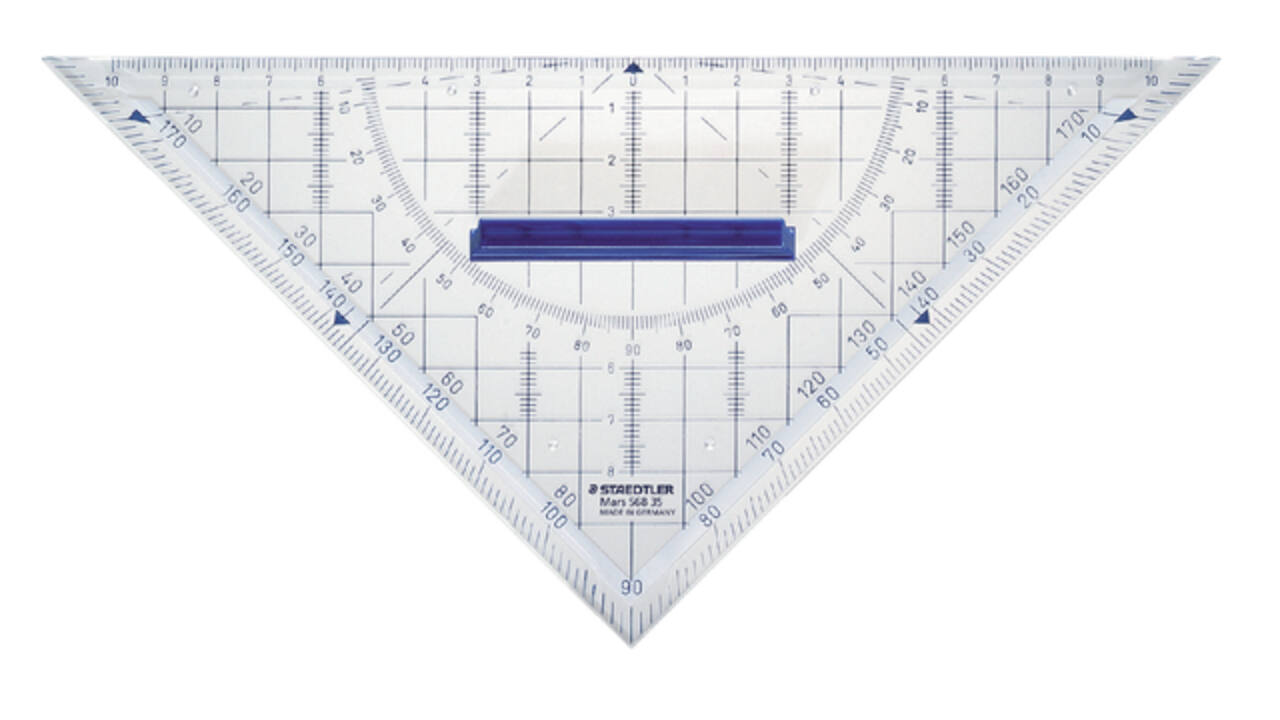 Geodriehoek Staedtler 568 220mm transparant
