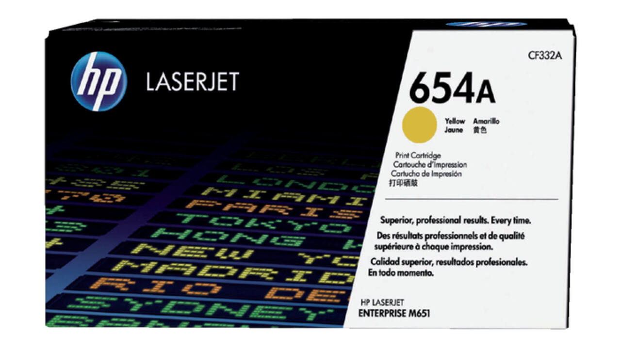 Tonercartridge HP CF332A 654A geel