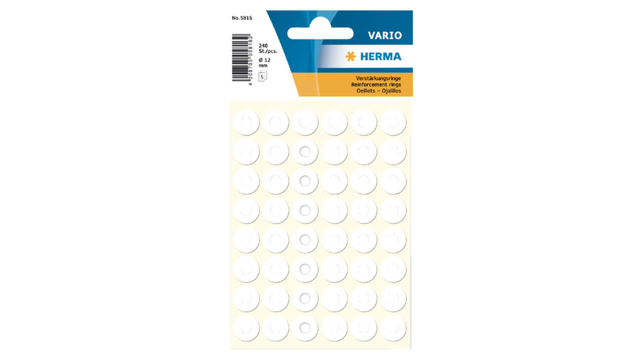 Versterkingsringen HERMA 5816 12mm 240 stuks