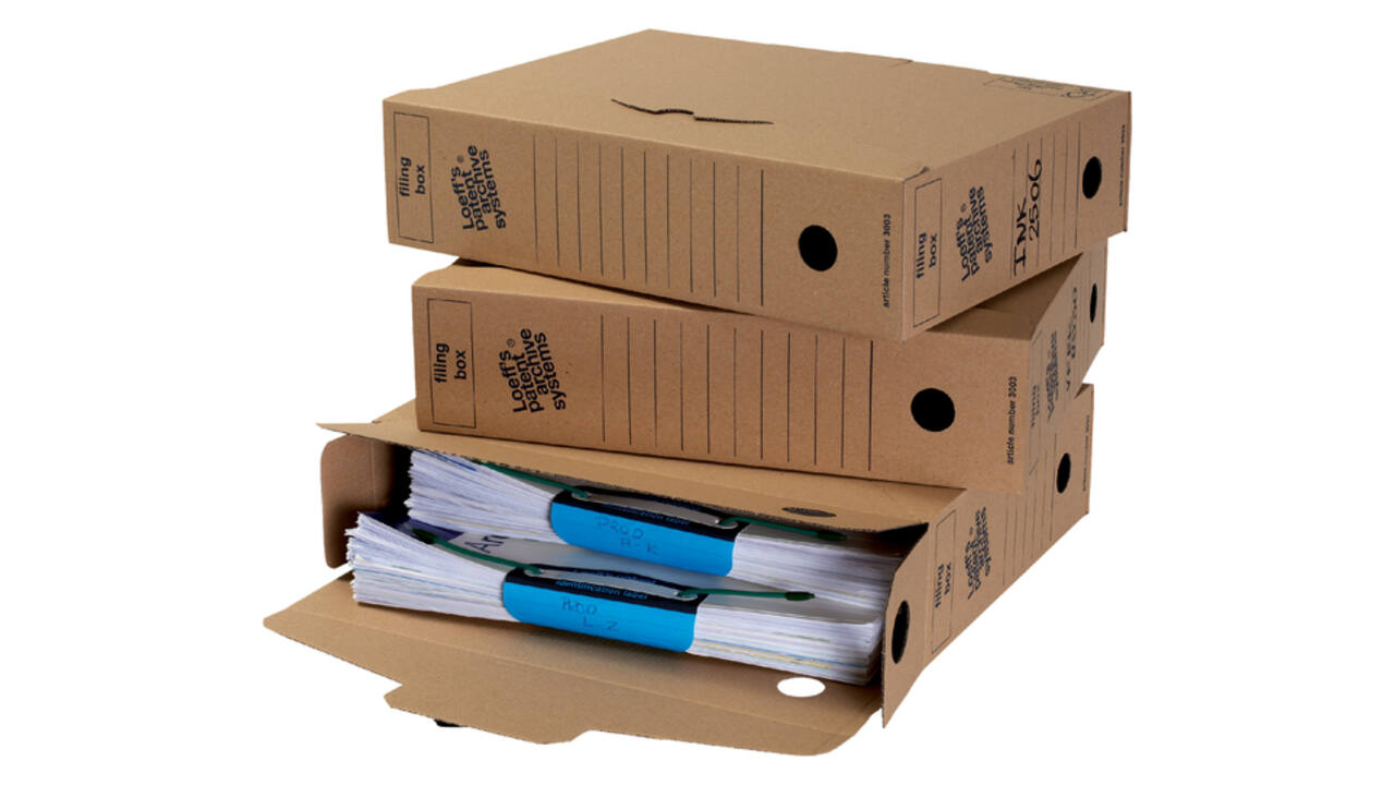 Archiefdoos Loeff Filing Box 3003 folio 345x250x80mm karton