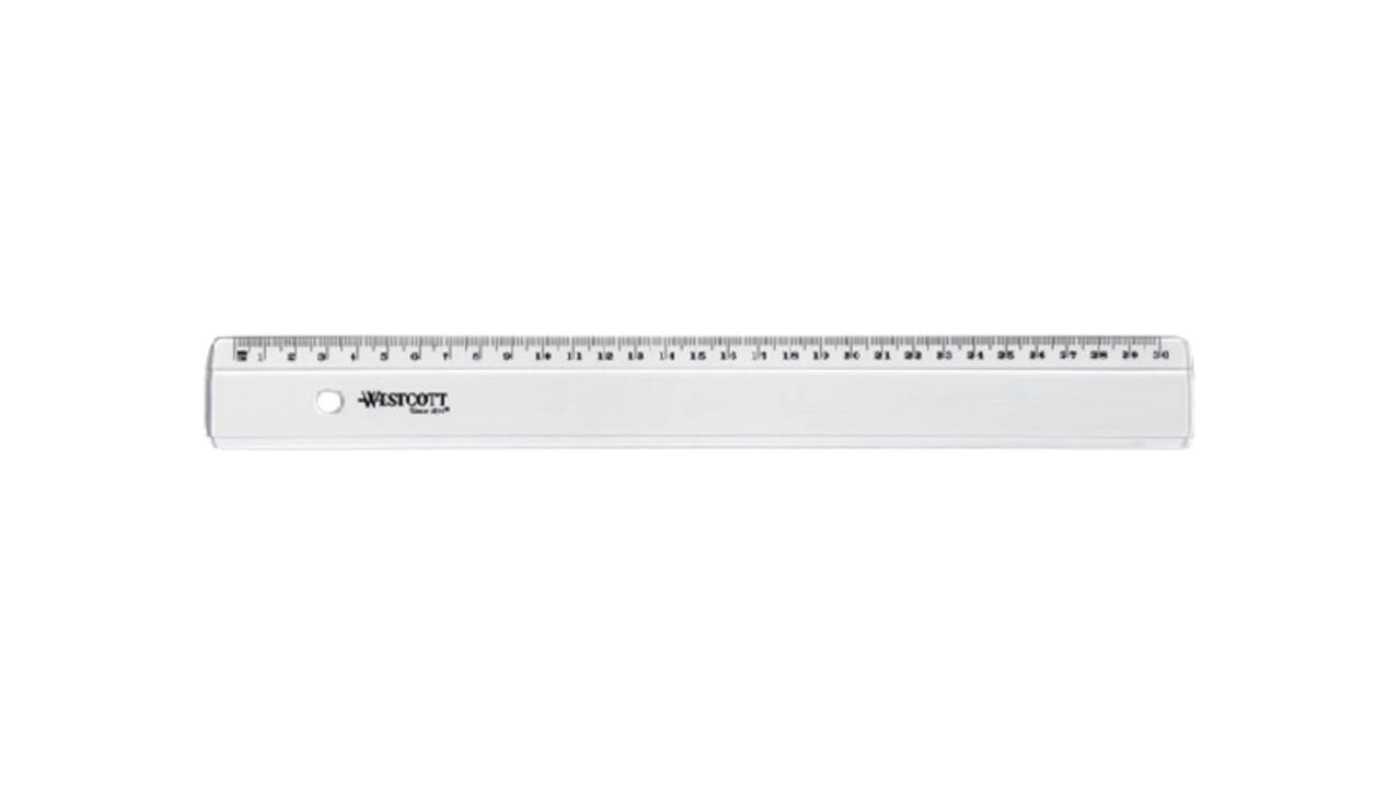 Liniaal Westcott basic kunststof 30cm transparant