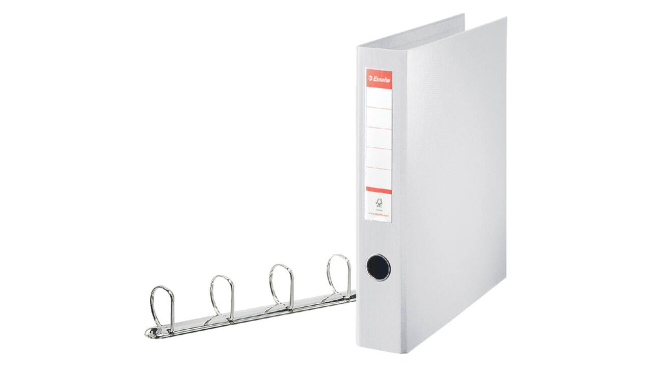 Ringband Esselte Standaard maxi 30% gerecycled PP folie wit