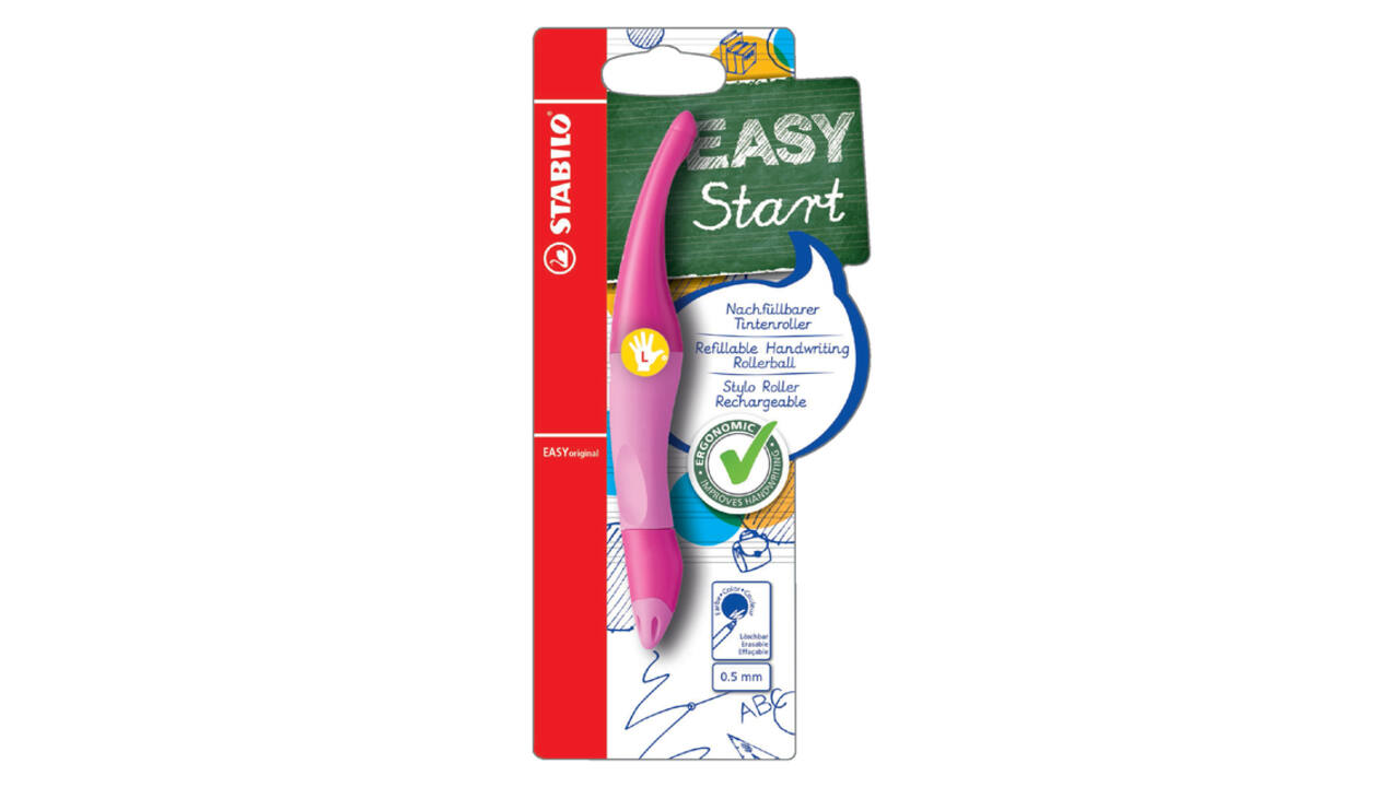 Rollerpen STABILO Easyoriginal linkshandig roze/lichtroze blister