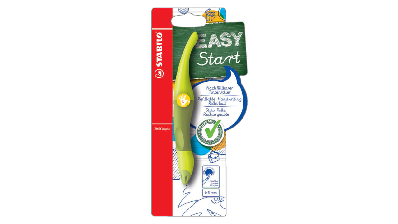 Rollerpen STABILO Easyoriginal linkshandig limoen/groen blister