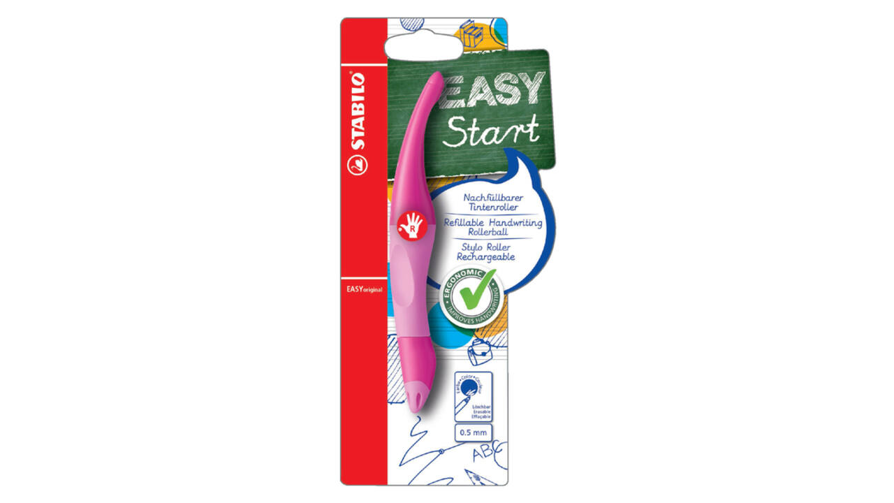 Rollerpen STABILO Easyoriginal rechtshandig roze/lichtroze blister