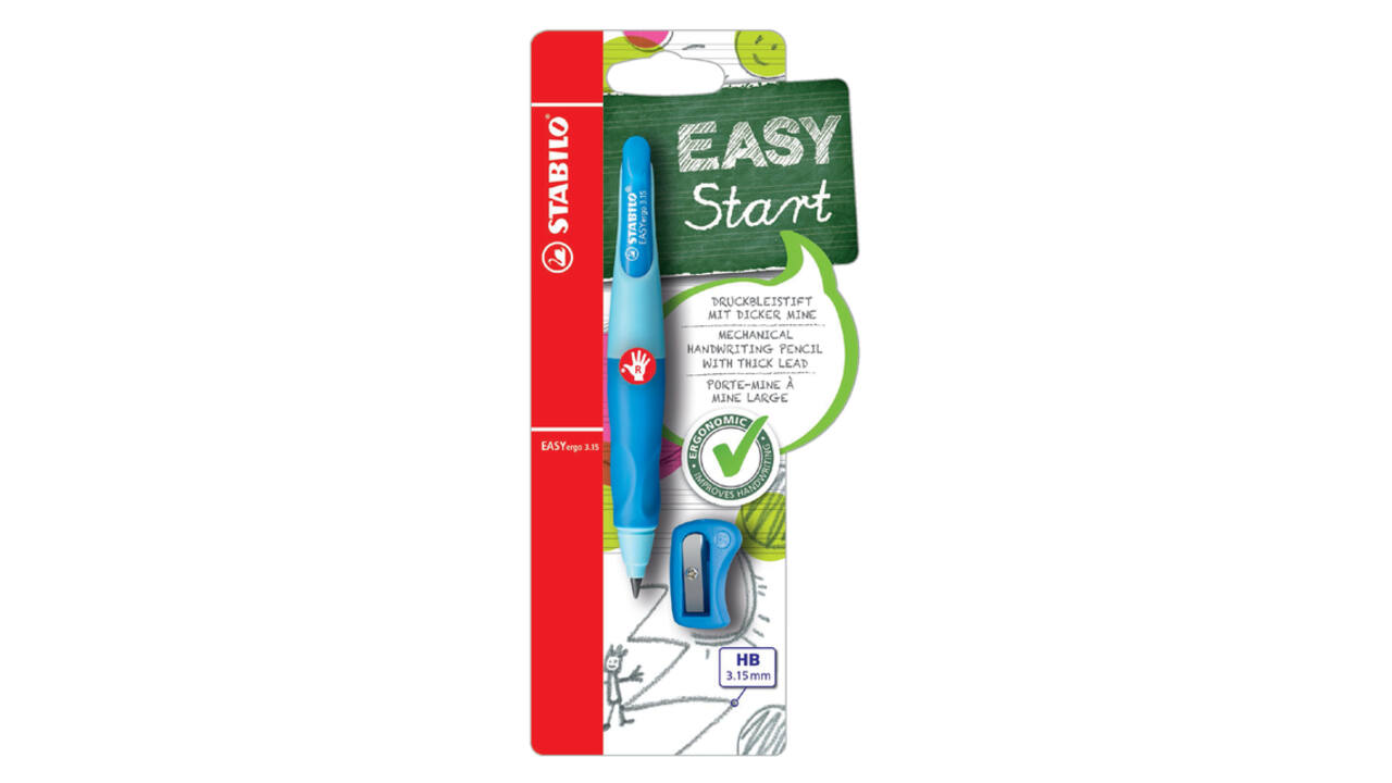 Vulpotlood STABILO Easyergo HB 3.15mm rechts bauwl/dbl slijper blister