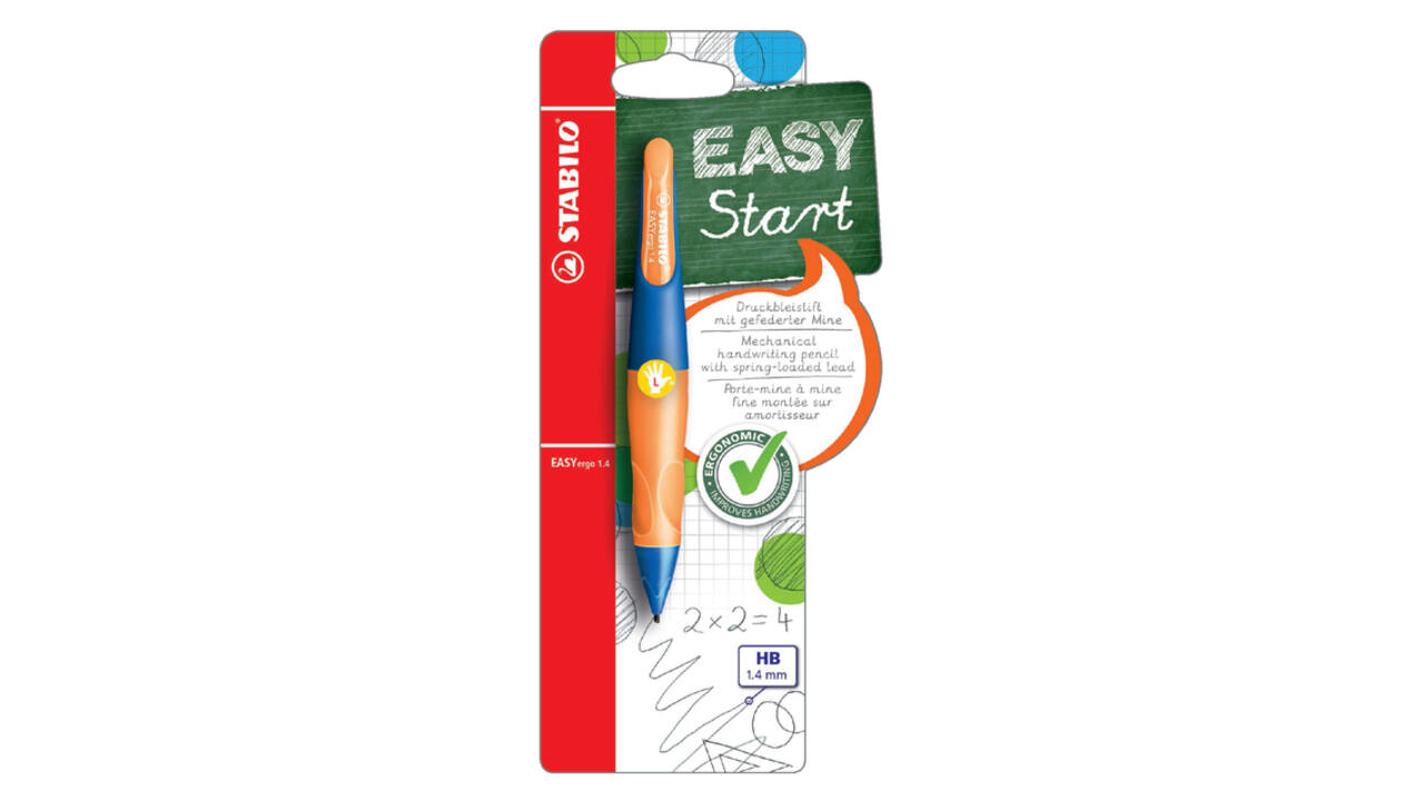 Vulpotlood STABILO Easyergo HB 1.4mm links ultramarine/neon or blister