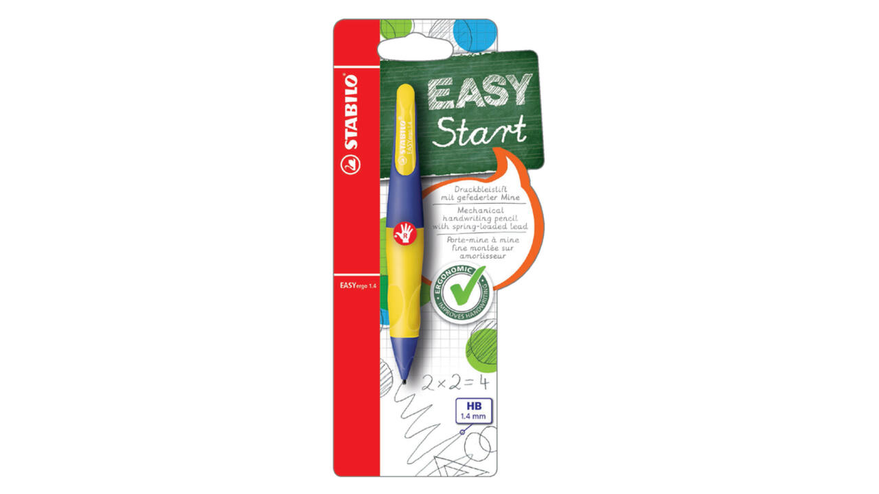 Vulpotlood STABILO Easyergo HB 1.4mm rechts  paars/neon gl blister