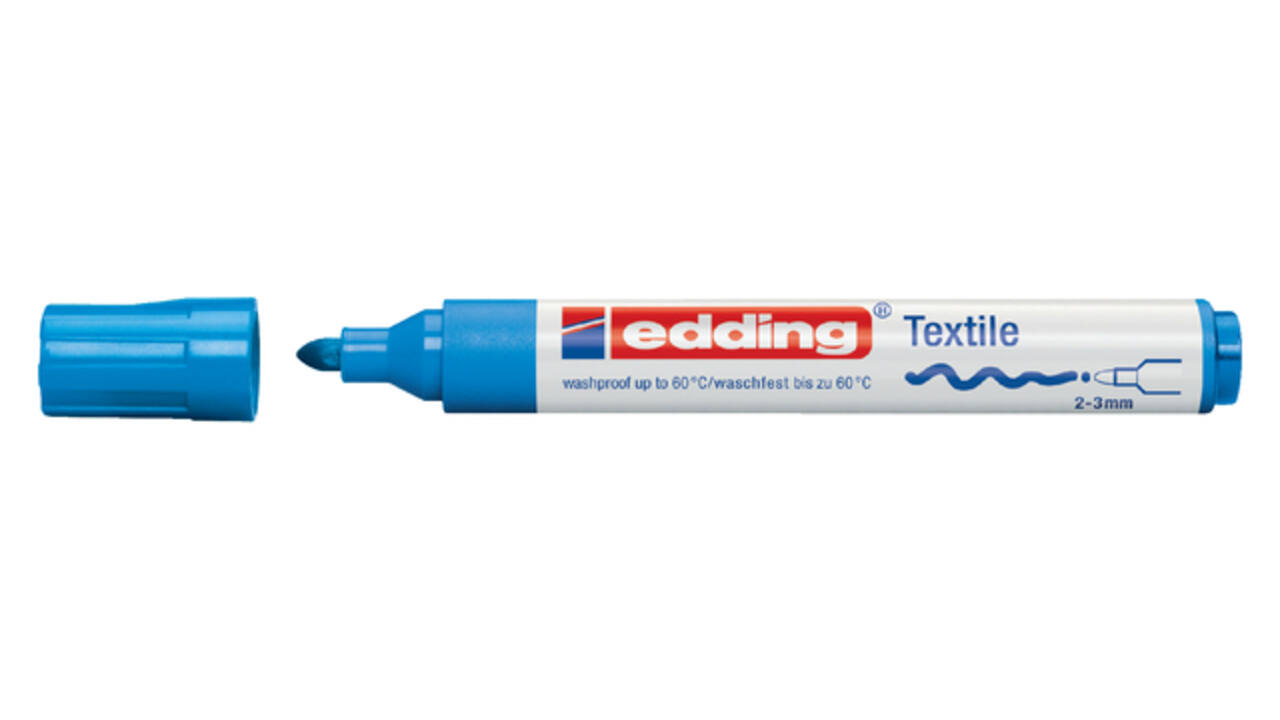 Textielmarker edding 4500 rond 2-3mm lichtblauw