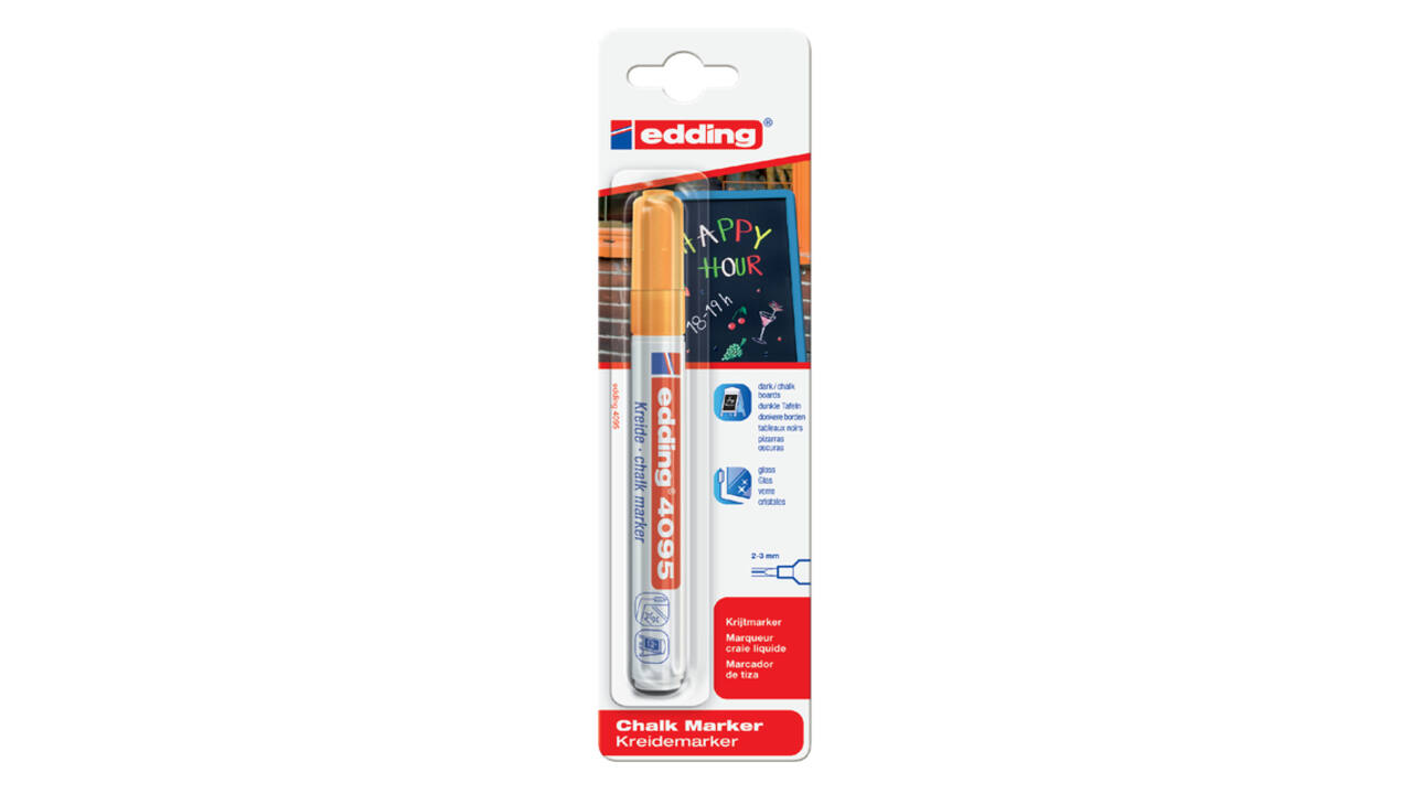 Krijtstift edding 4095 rond 2-3mm blauw blister à 1 stuk