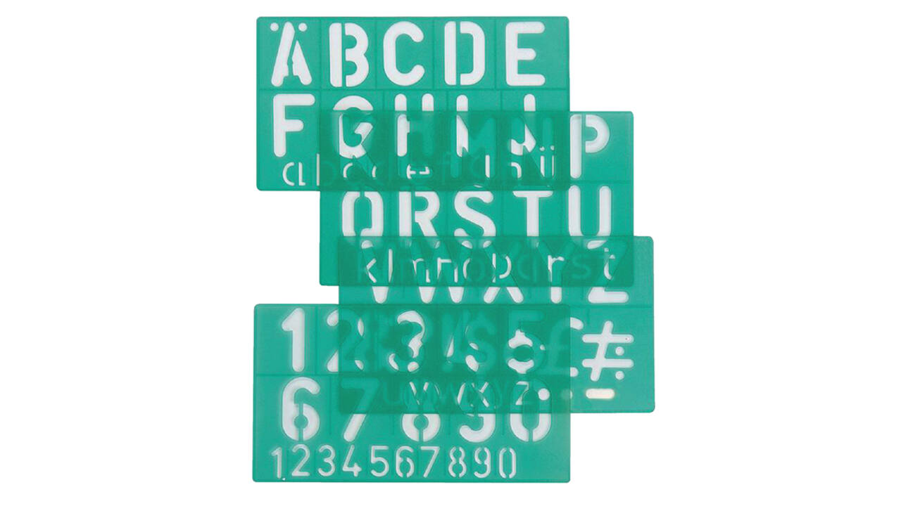 Lettersjabloon Linex hoofletters/letters/cijfers 50mm