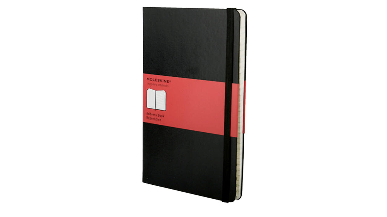 Adresboek Moleskine pocket 90x140mm hard cover zwart