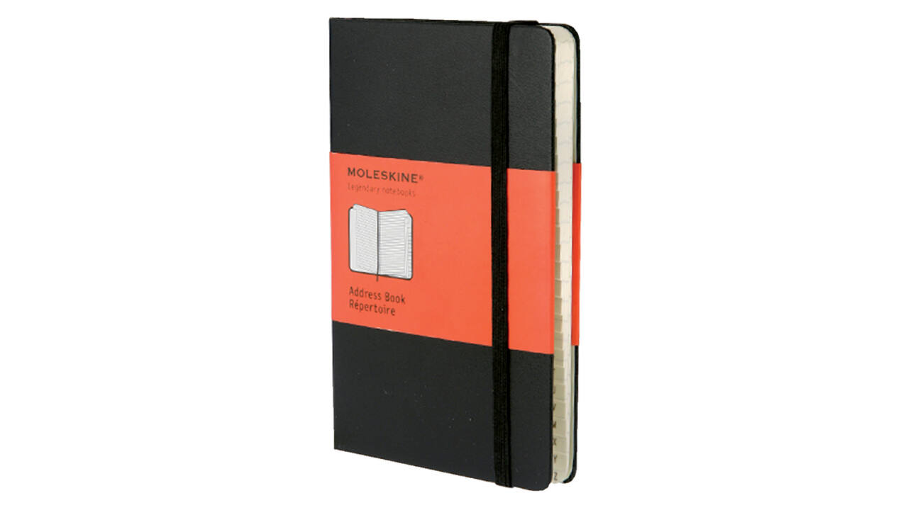 Adresboek Moleskine pocket 90x140mm hard cover zwart