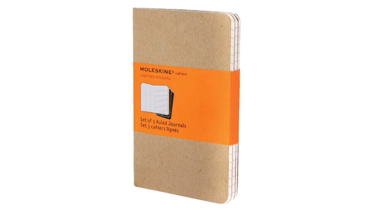 Schrift Moleskine 90x140mm lijn 128 pagina's pocket kraft