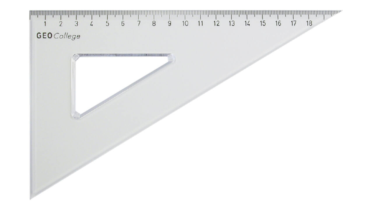 Driehoek Aristo 23620 200mm 30/60graden transparant