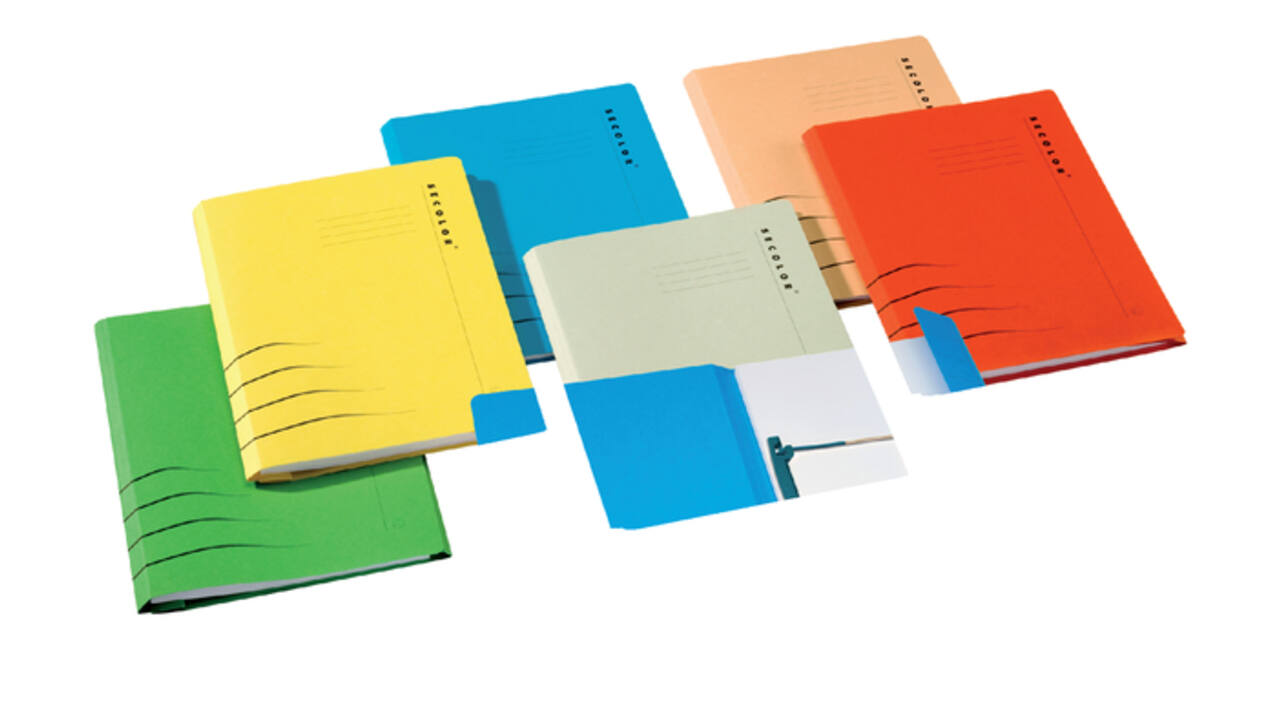 Combimap Secolor folio 1 klep recycled 250gr rood