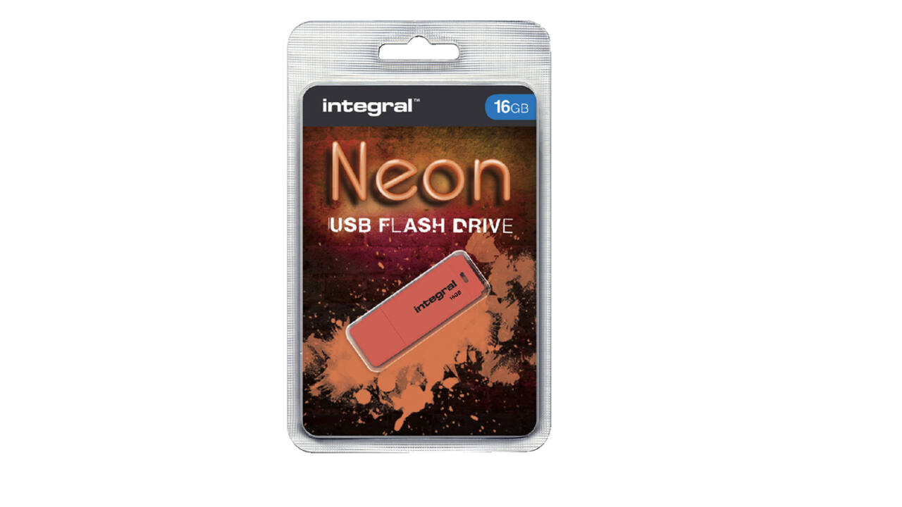 USB stick 2.0 Integral Neon USB-A 16GB oranje