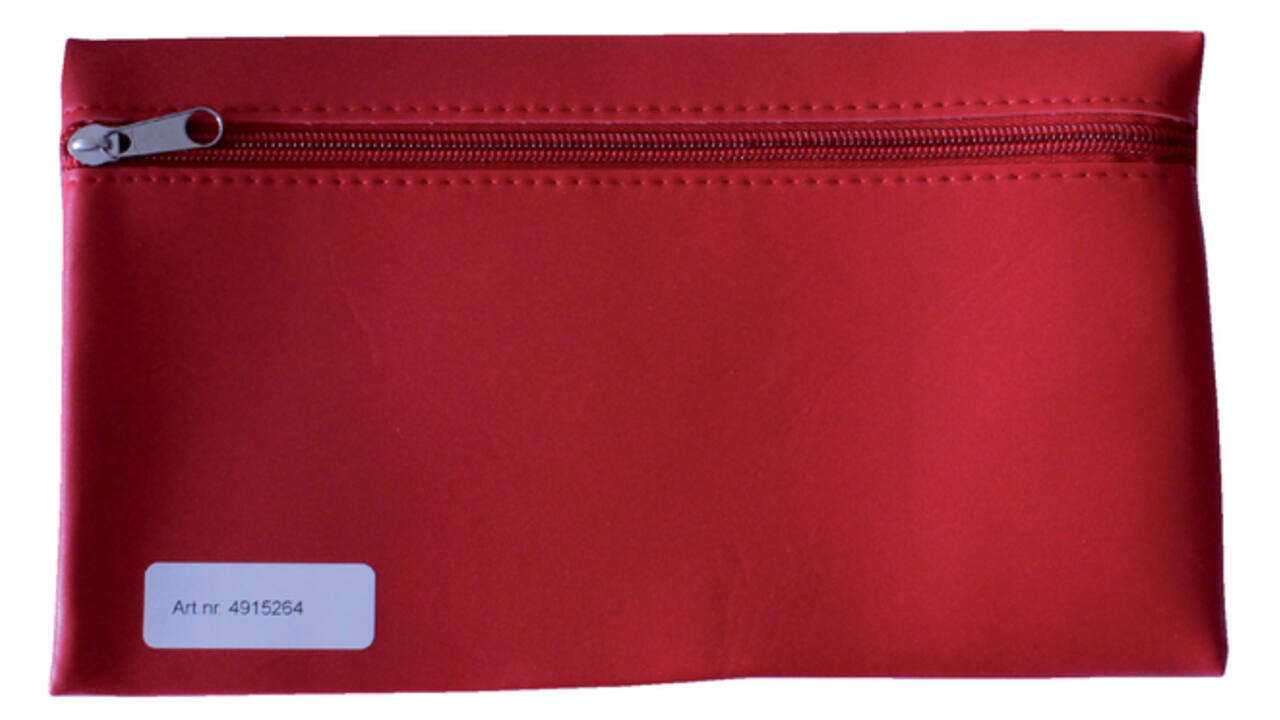 Schooletui 15x26cm met rits skai helder rood