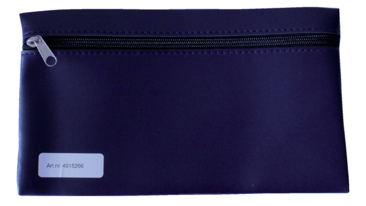 Schooletui 15x26cm met rits skai donkerblauw