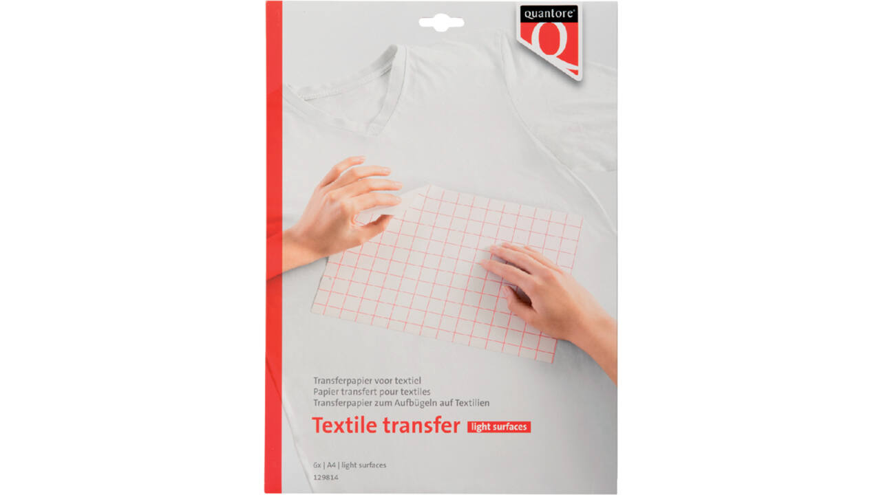 Inkjet transferpapier voor textiel Quantore lichte kleding 6 vel