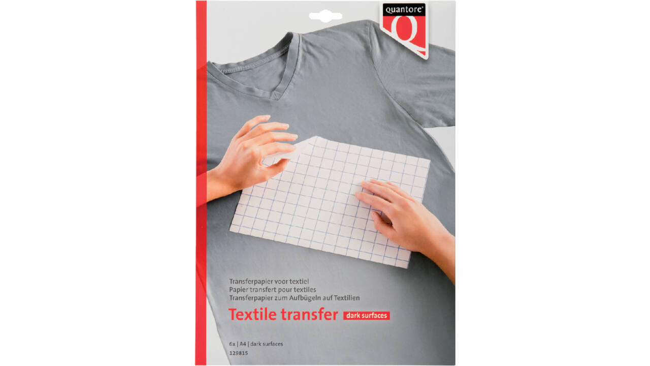 Inkjet transferpapier voor textiel Quantore donkere kleding 6 vel