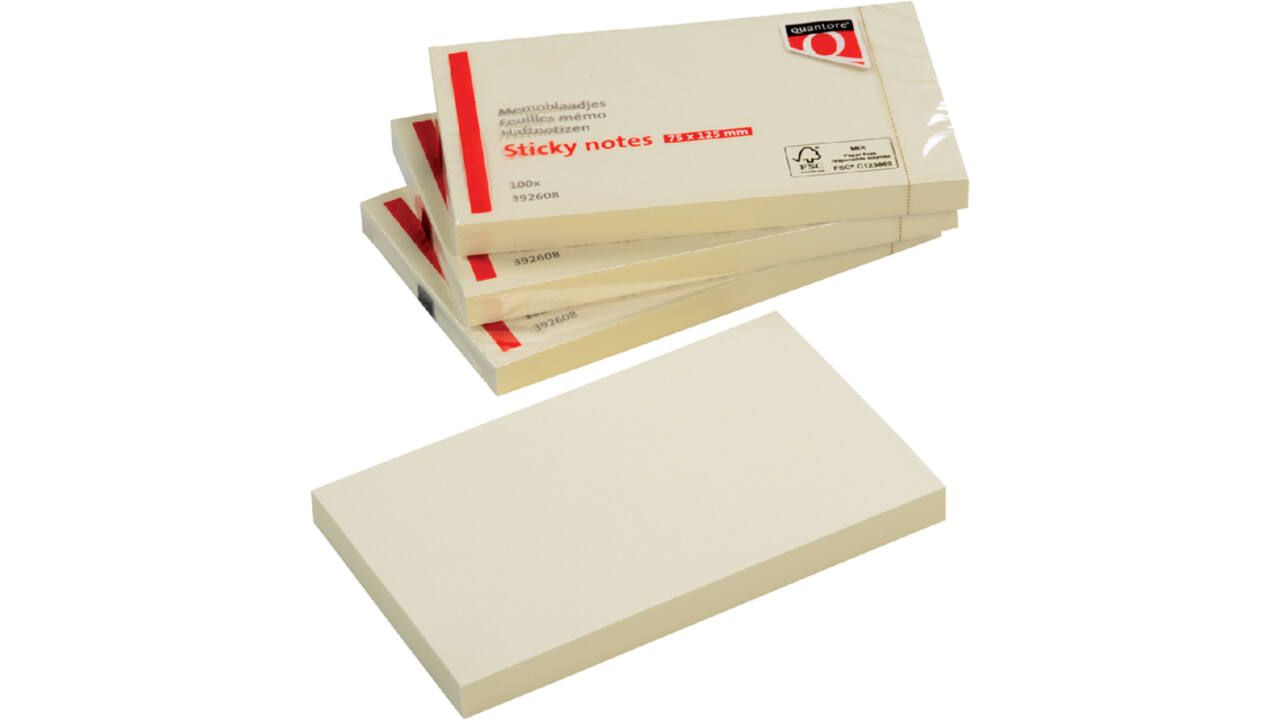 Memoblok Quantore 76x127mm geel 100 vel
