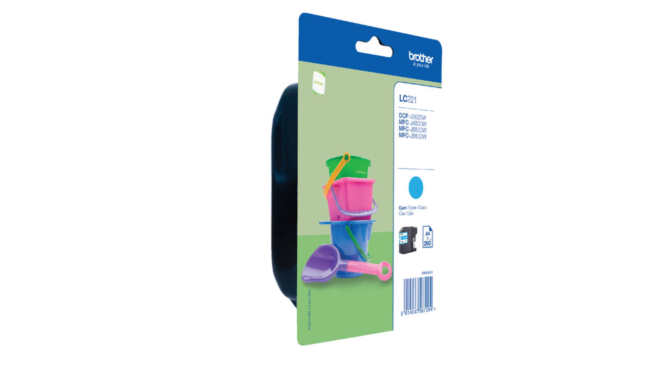 Inktcartridge Brother LC-221C blauw