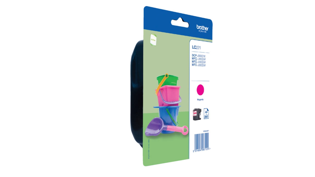 Inktcartridge Brother LC-221M rood