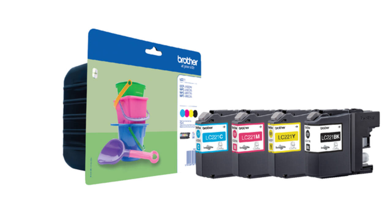 Inktcartridge Brother LC-221VALBP zwart + 3 kleuren