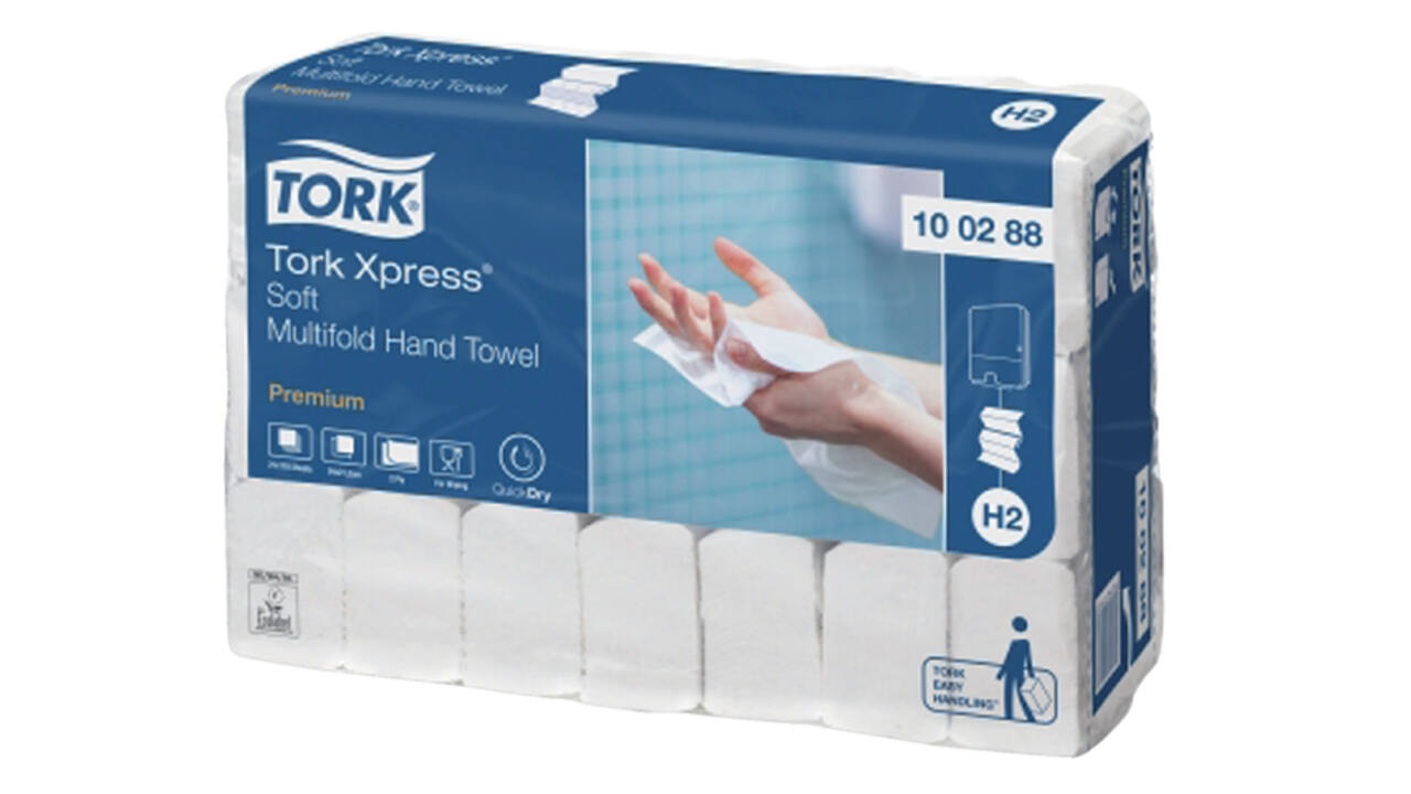 Handdoek Tork H2 Xpress Premium multifold 2-laags 212x340mm 21x110 vel wit 100288