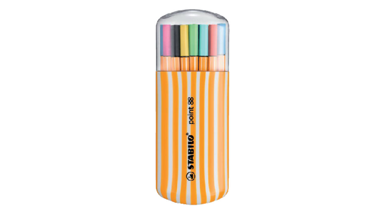 Fineliner STABILO point 88/20 fijn assorti zebra-etui à 20 stuks