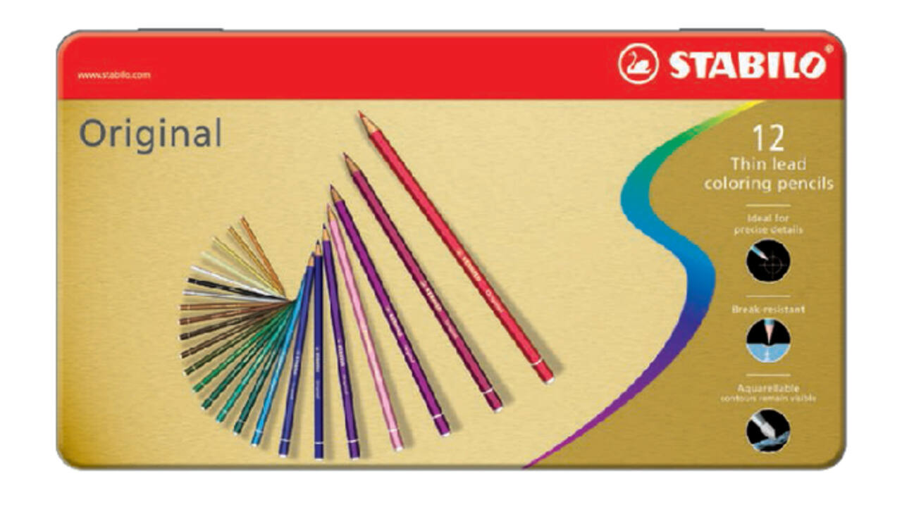 Kleurpotloden STABILO 8873 Original assorti blik à 12 stuks