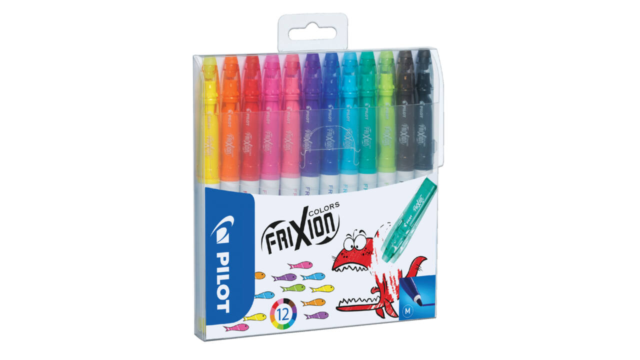 Viltstift PILOT friXion Colors medium assorti etui à 12 stuks