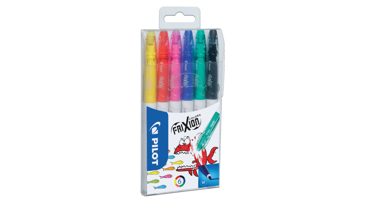 Viltstift PILOT friXion Colors medium assorti etui à 6 stuks