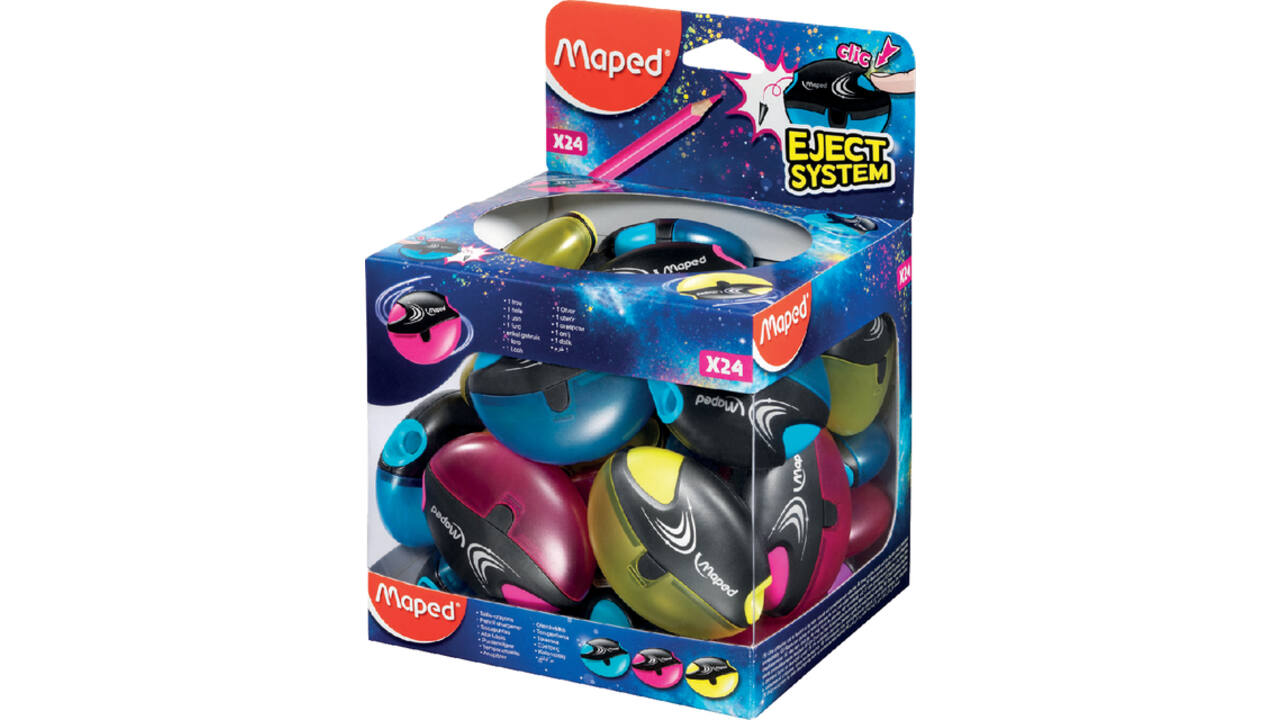 Puntenslijper Maped Galactic 1gaats display á 24 stuks assorti