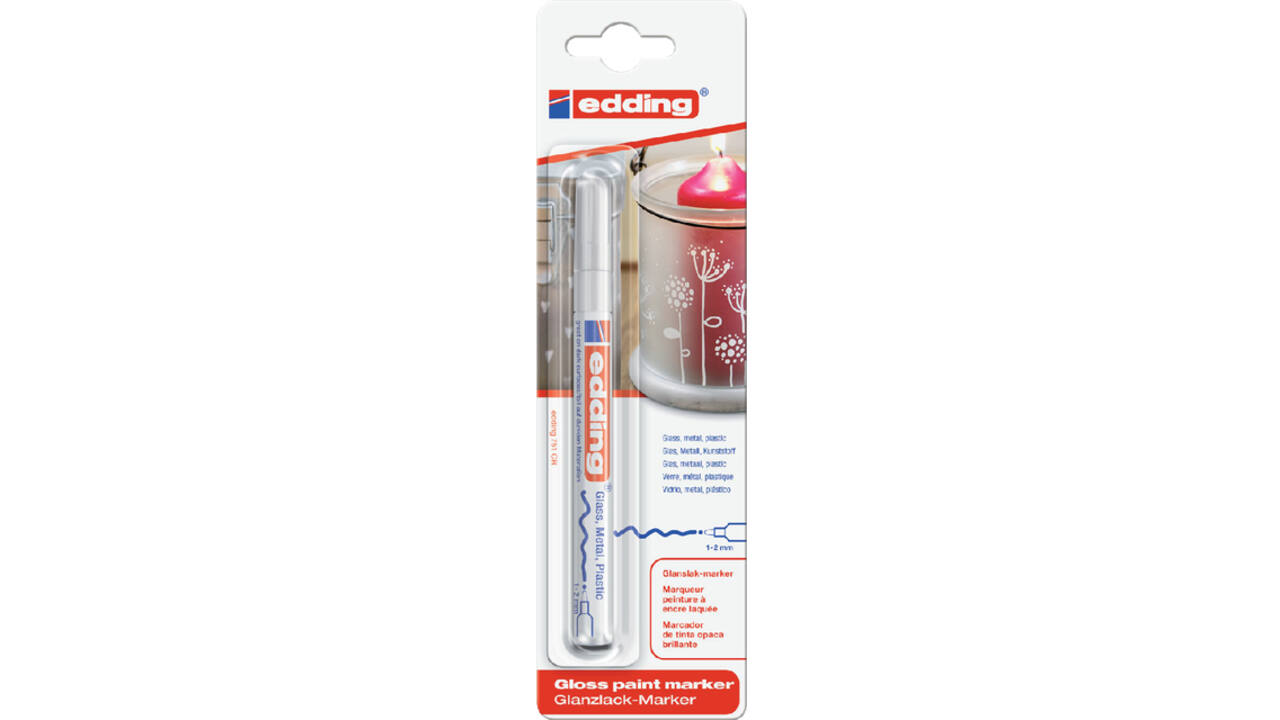 Paintmarker edding 751 op oliebasis 1-2mm wit blister à 1 stuk