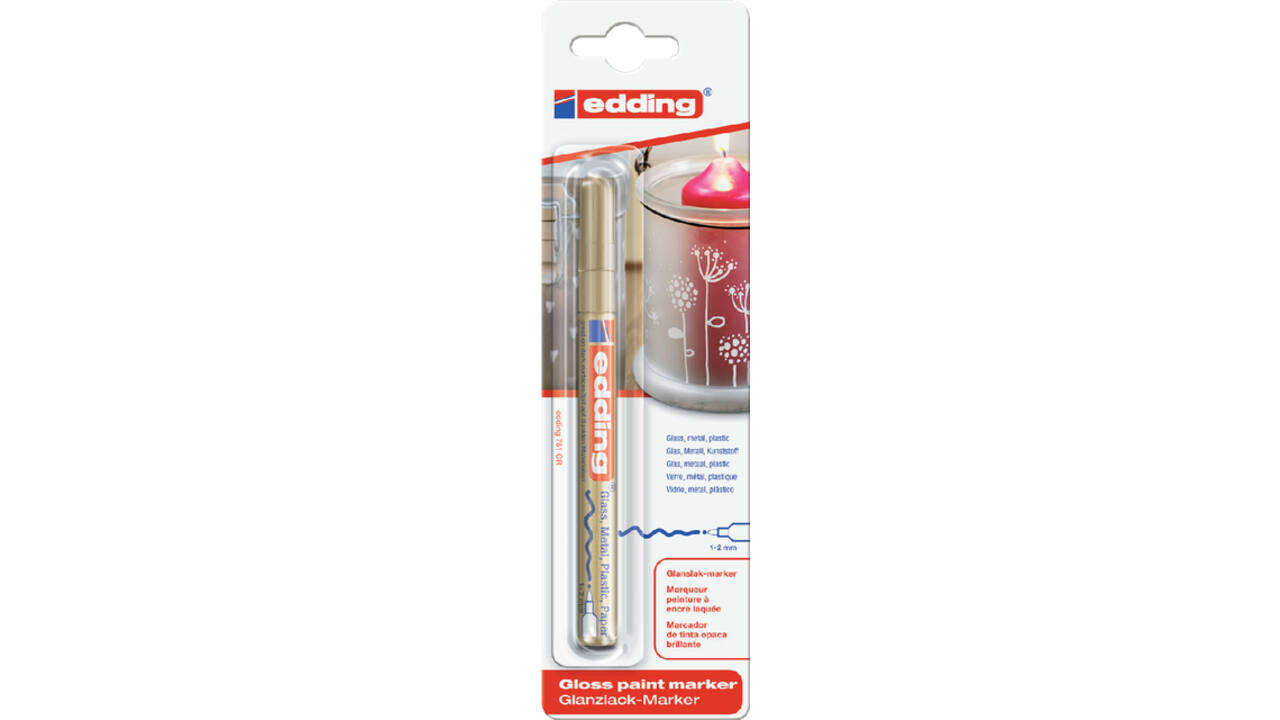 Paintmarker edding 751 op oliebasis 1-2mm goud blister à 1 stuk