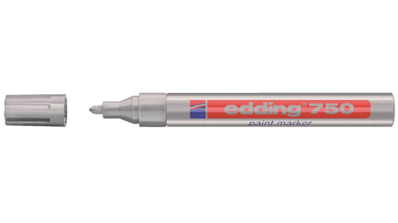 Paintmarker edding 750 op oliebasis 2-4mm zilver
