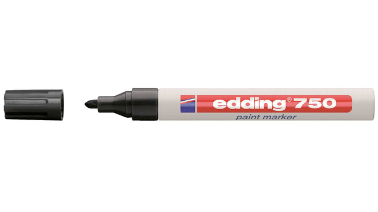 Paintmarker edding 750 op oliebasis 2-4mm zwart